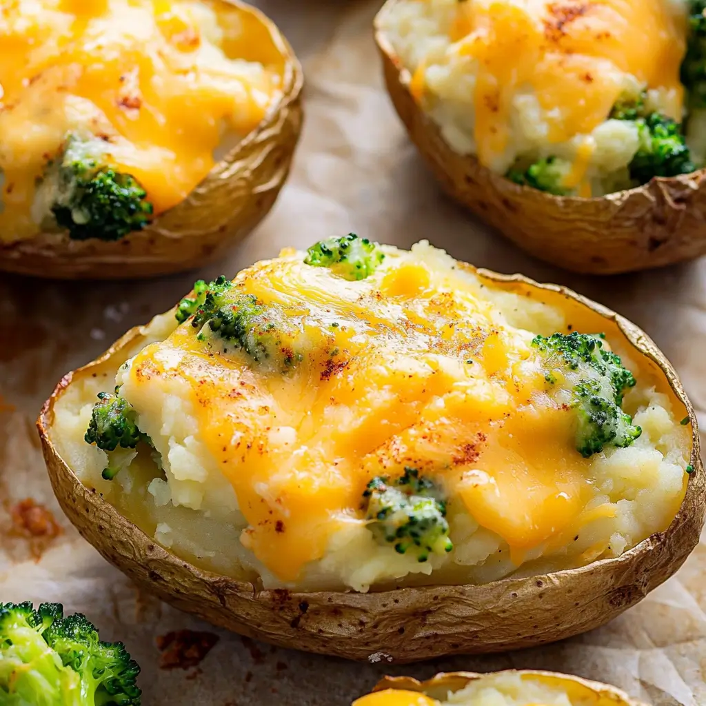 Broccoli Cheddar Twice-Baked Potatoes