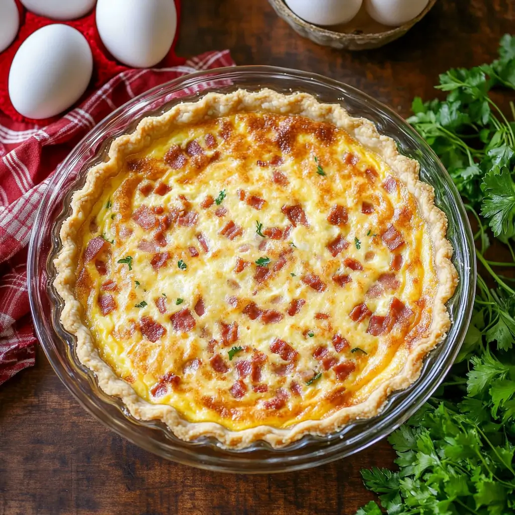 Turkey Bacon and Cheese Quiche