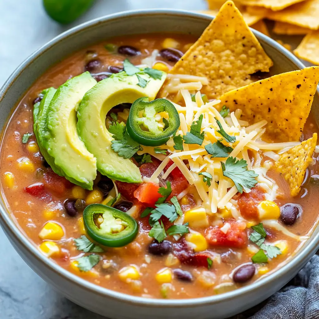 Creamy Vegetarian Tortilla Soup