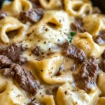 Cheesy Beef and Onion Tortellini