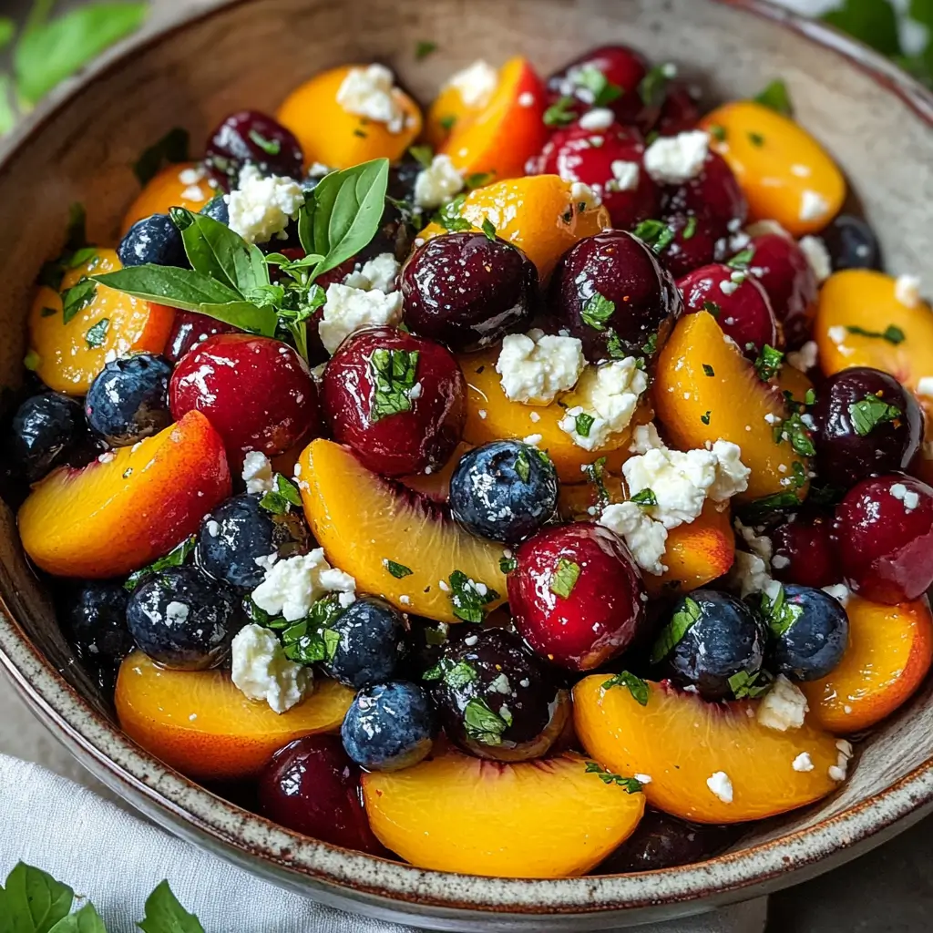 Blueberry Peach Feta Salad