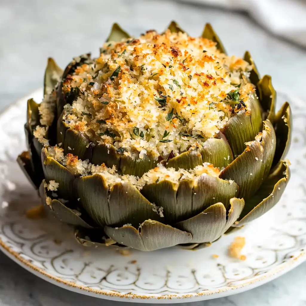 Parmesan Breadcrumb Stuffed Artichokes