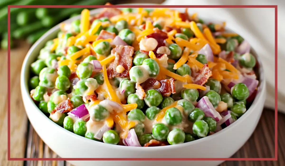 Creamy bacon pea salad