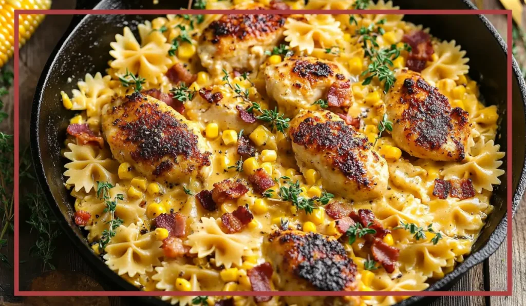 Creamy chicken corn pasta
