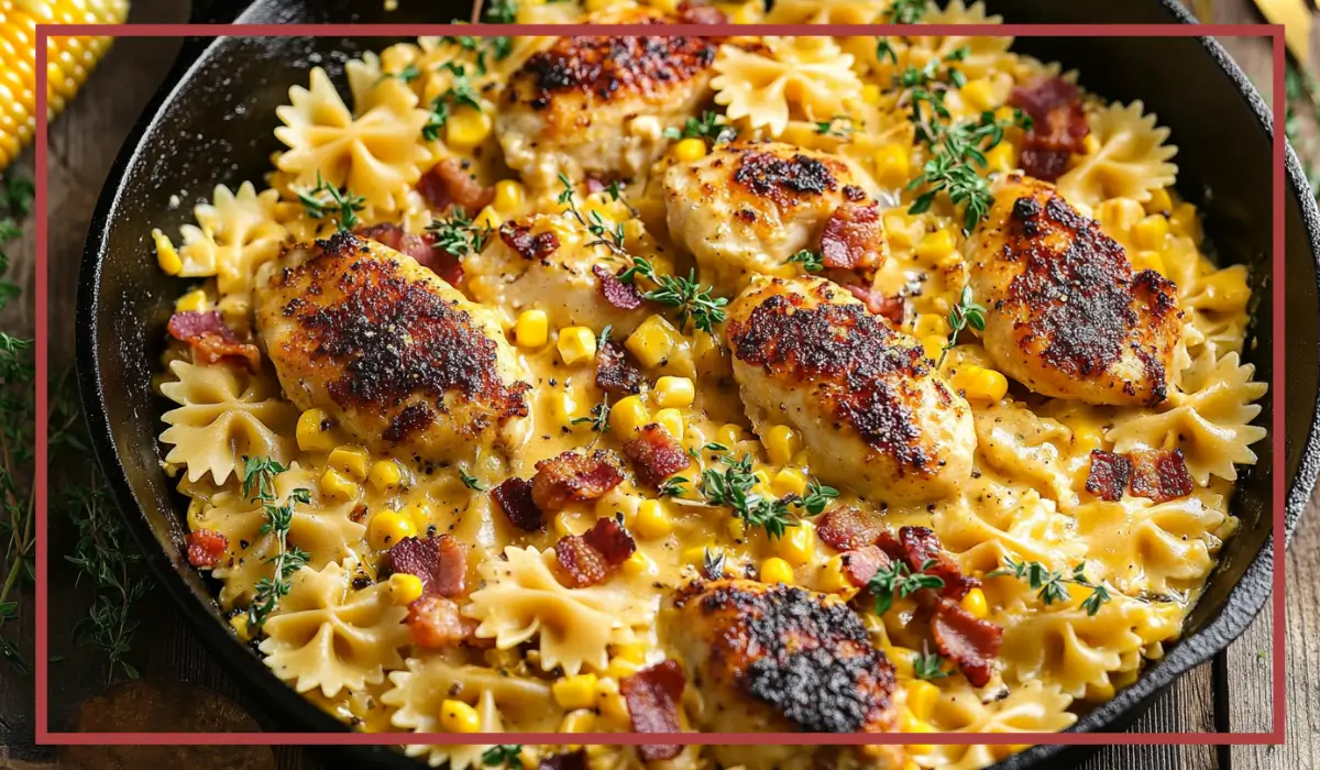 Creamy chicken corn pasta