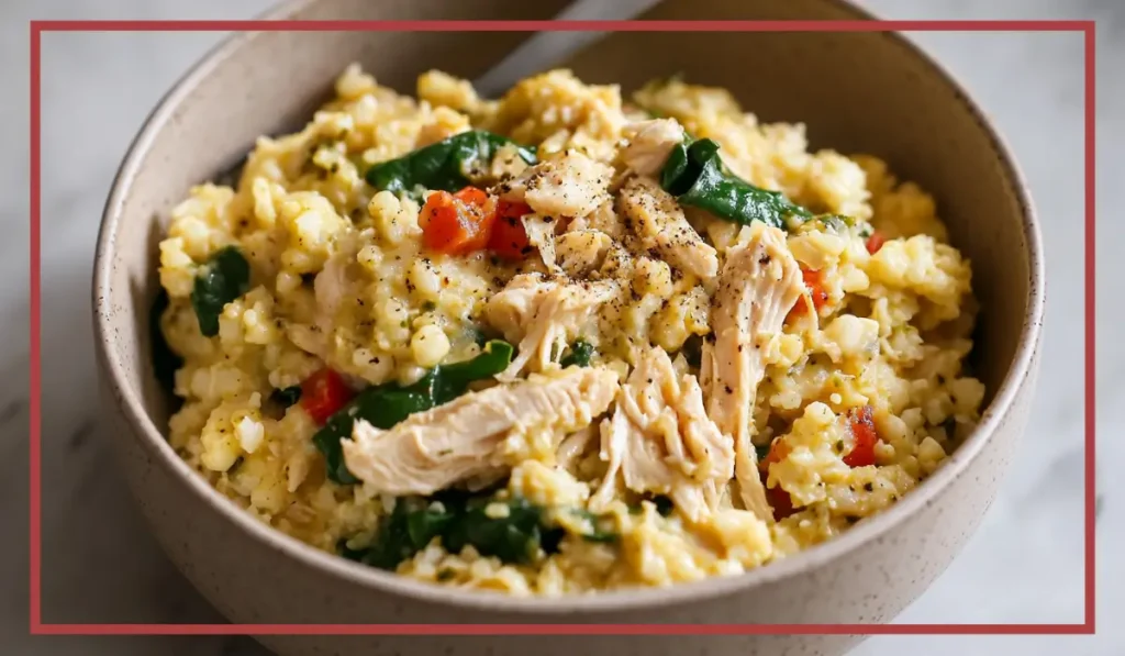 Creamy chicken cauliflower rice