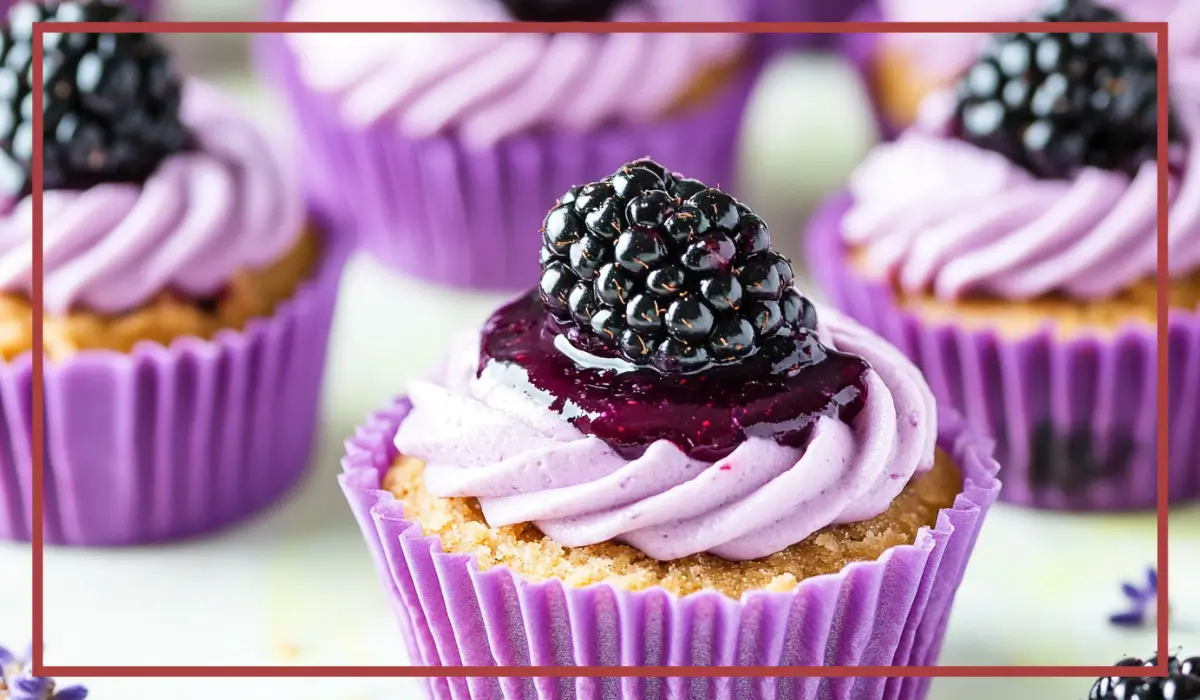 Mini Lavender Blackberry Cheesecakes