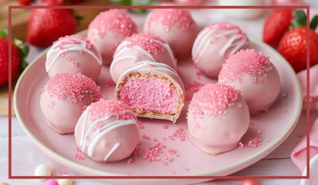 Strawberry cake bites