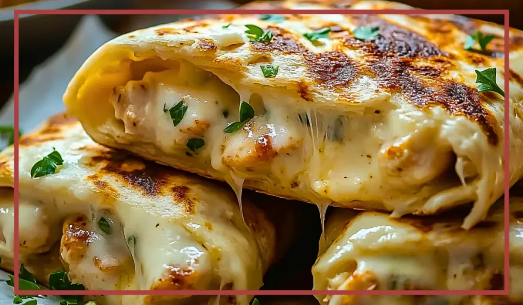 Creamy Garlic Chicken Wraps