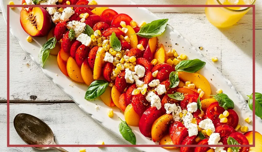 Peach tomato corn salad