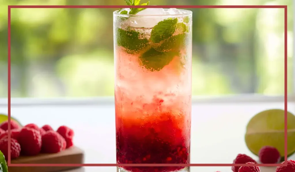 Non-alcoholic raspberry mojito