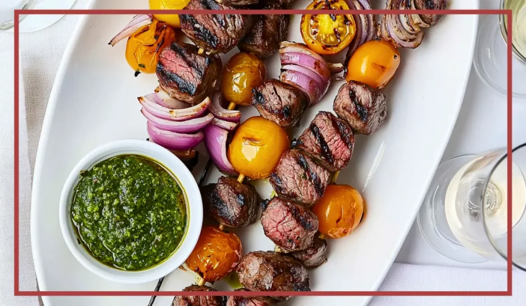 Grilled beef skewers