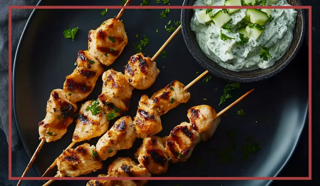 Grilled chicken skewers