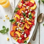 Peach tomato corn salad