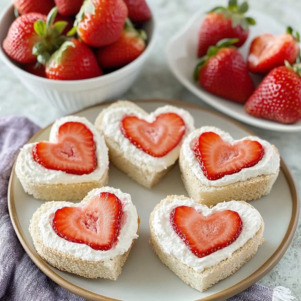 Strawberry cream cheese sandwiches