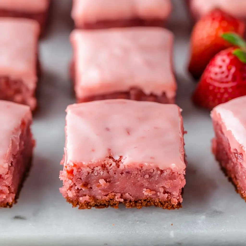Strawberry cake mix brownies