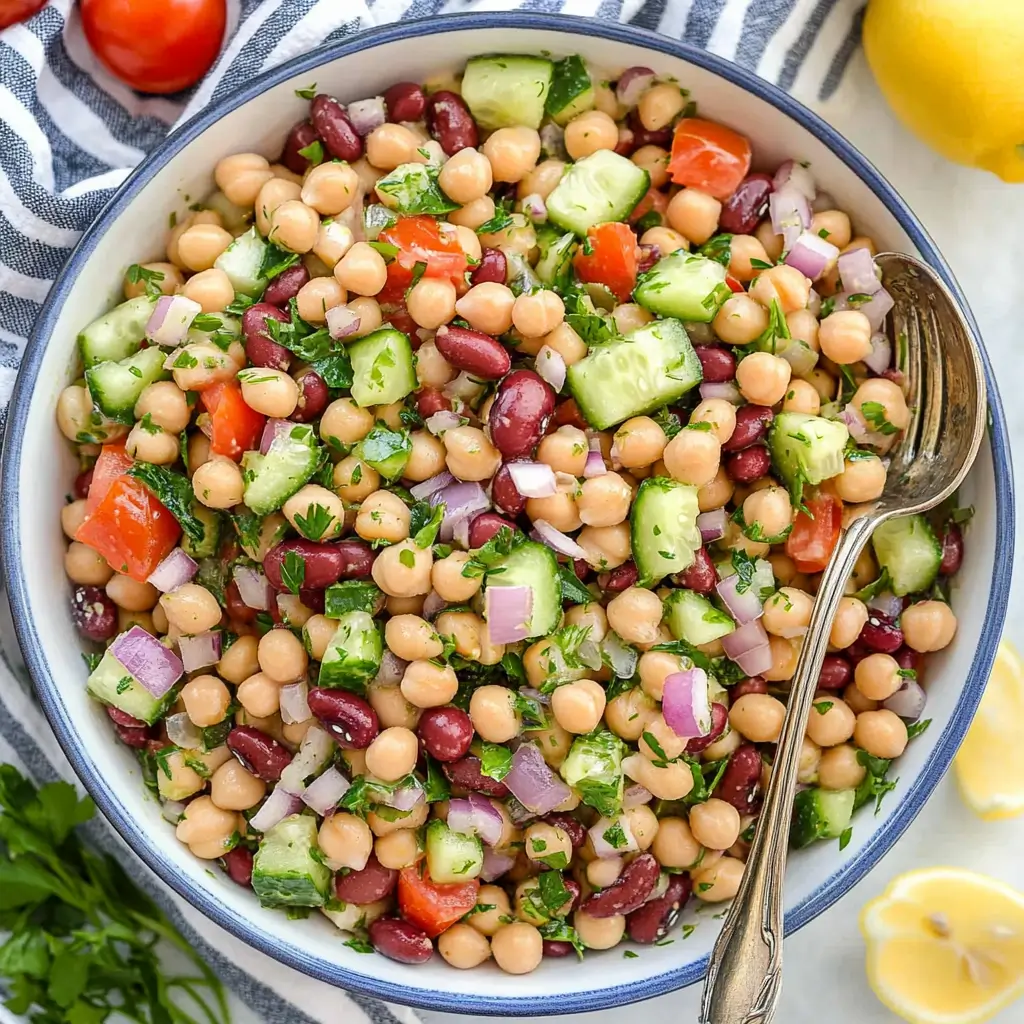 Mediterranean three bean salad