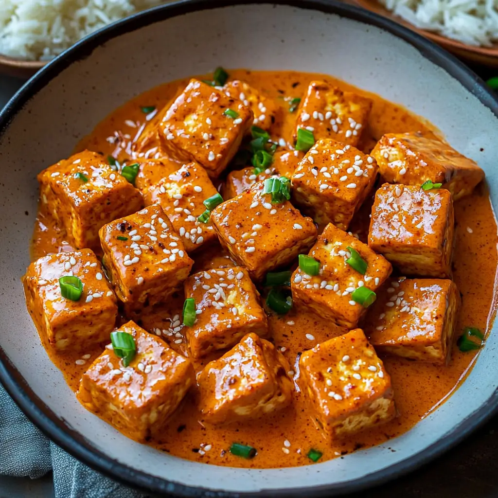 Creamy red curry tofu