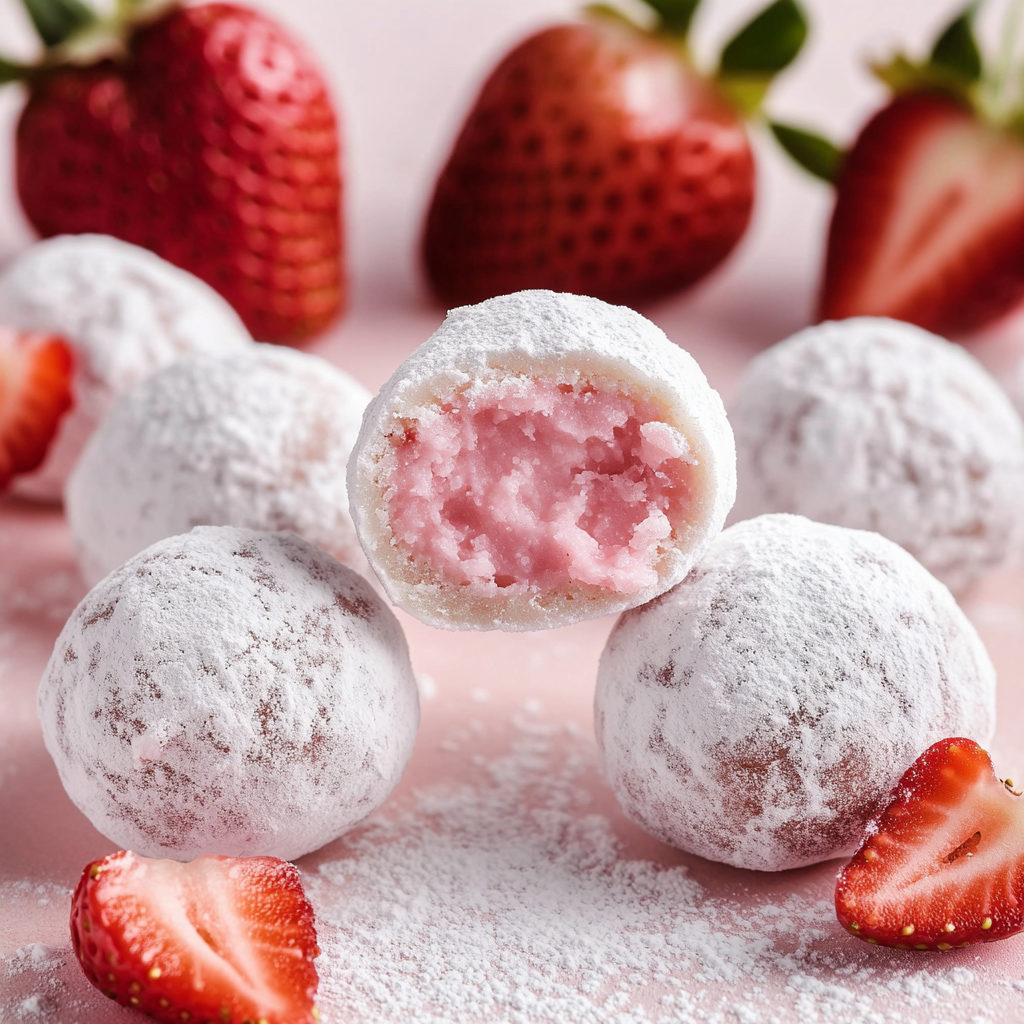 White Chocolate Strawberry Truffles