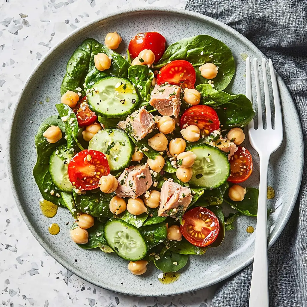 Mediterranean chickpea tuna salad