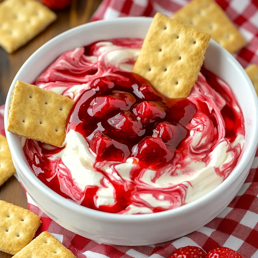 Strawberry swirl cheesecake