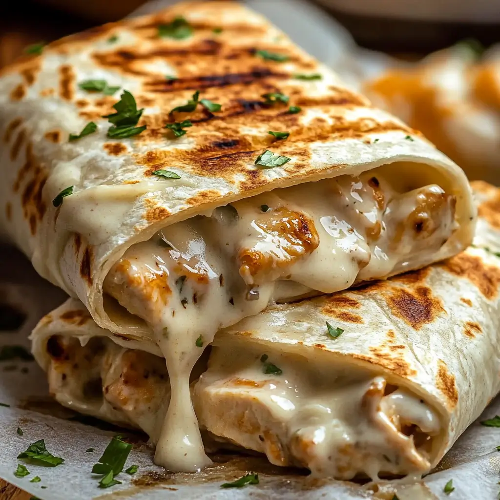 Creamy Garlic Chicken Wraps