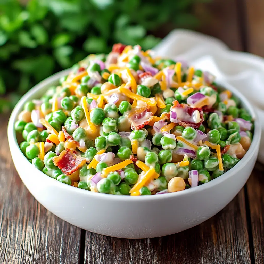 Creamy bacon pea salad