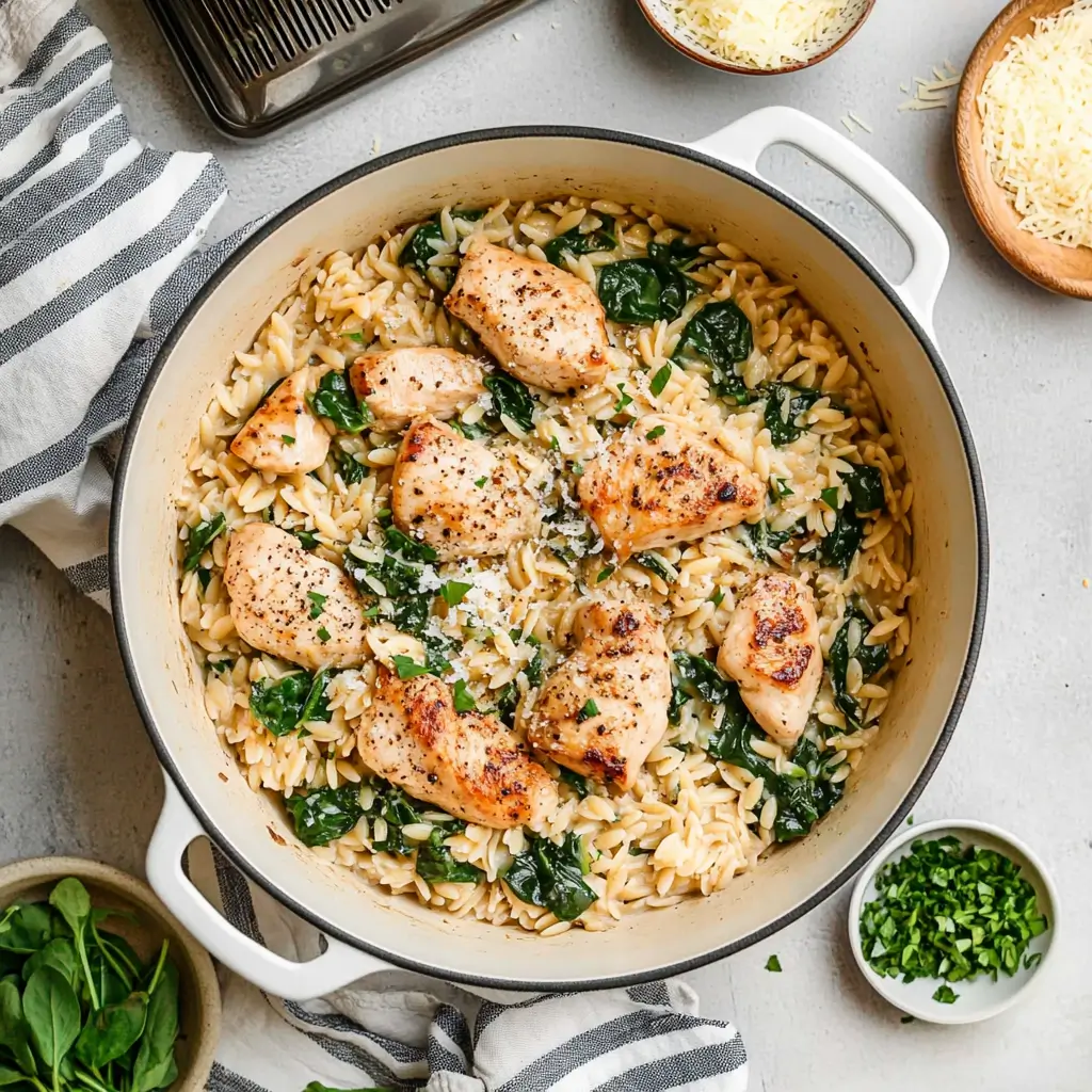 Creamy chicken orzo