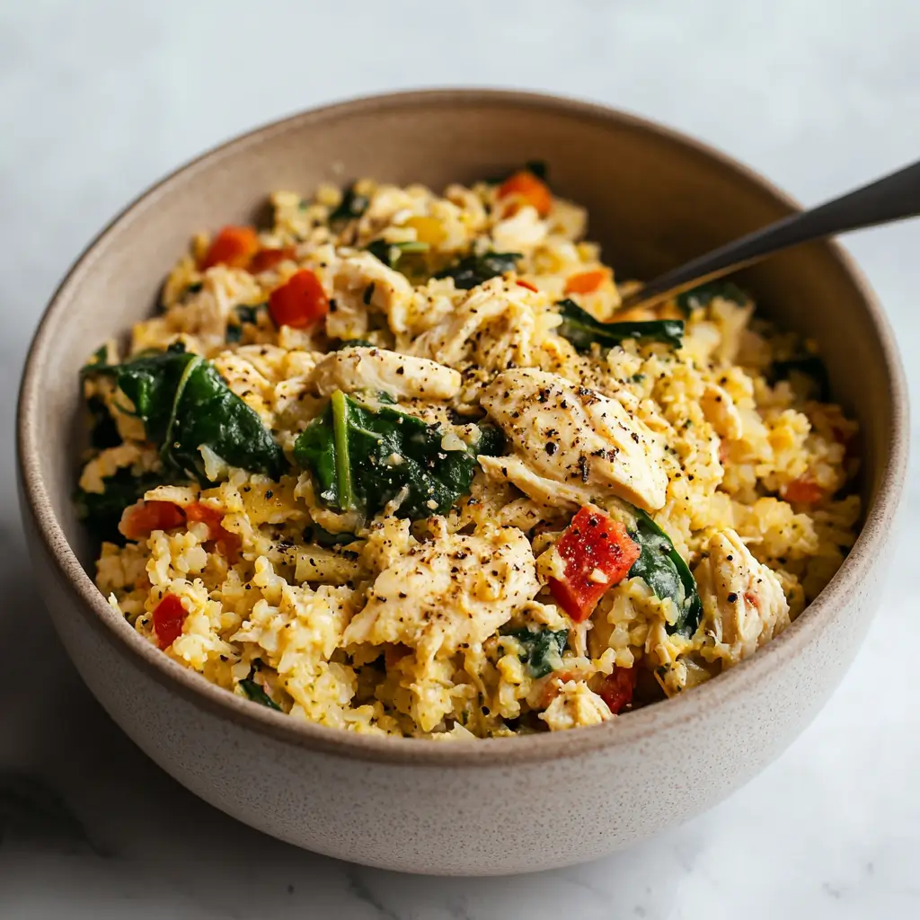 Creamy chicken cauliflower rice