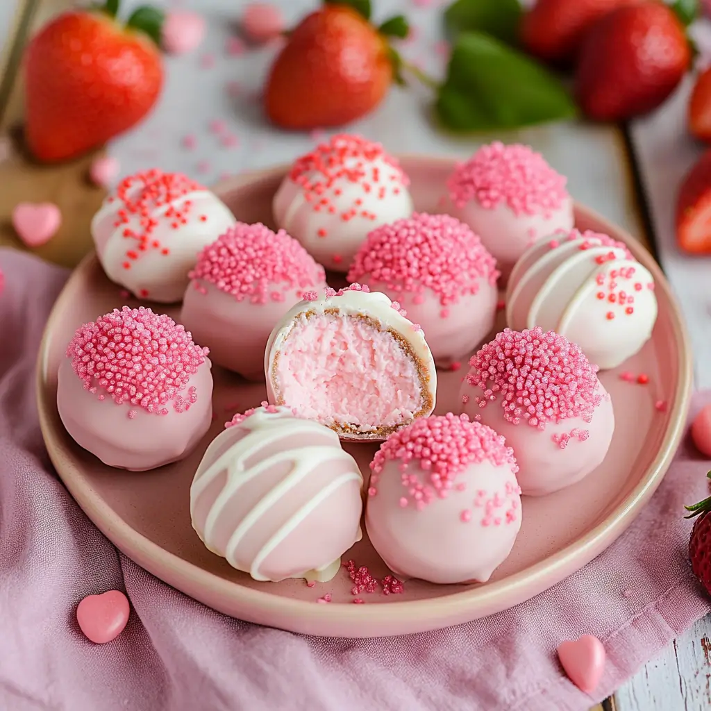 Strawberry cake bites