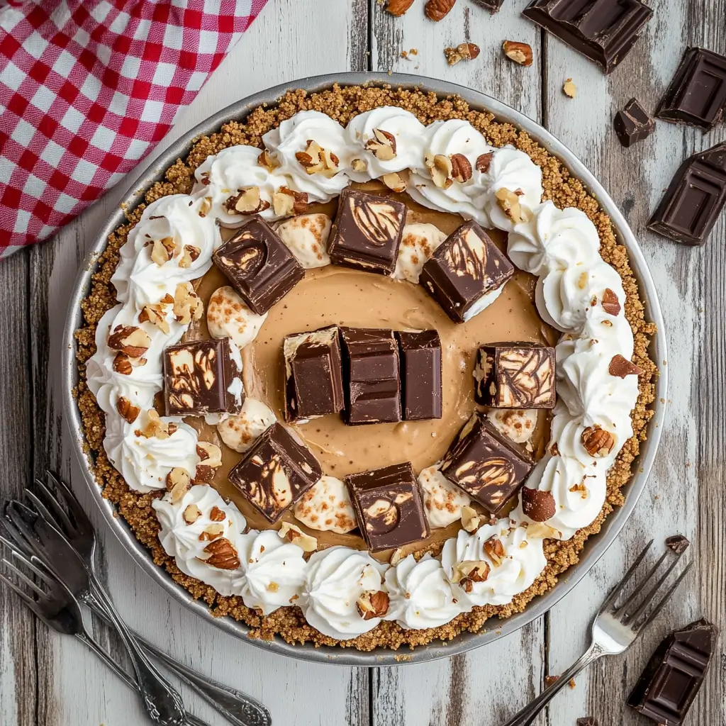 No-Bake Snickers Pie