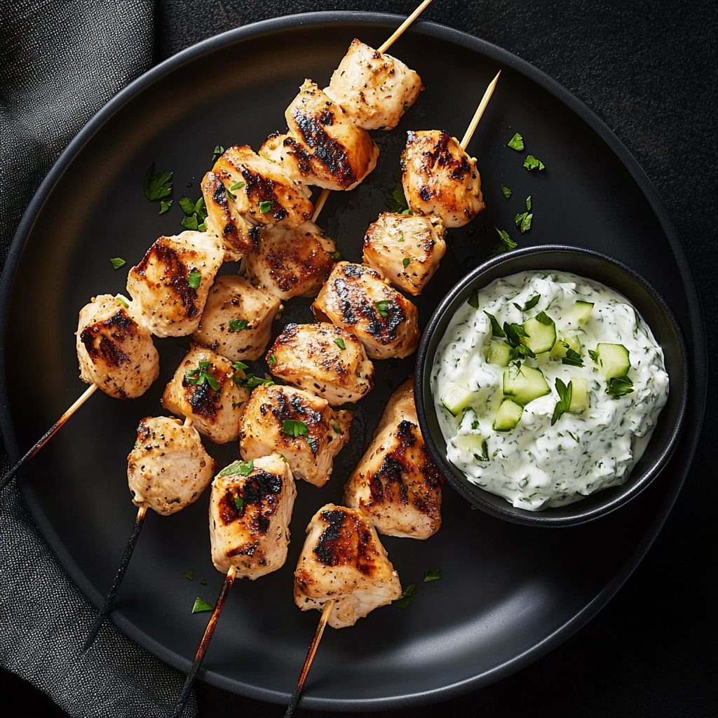 Grilled chicken skewers