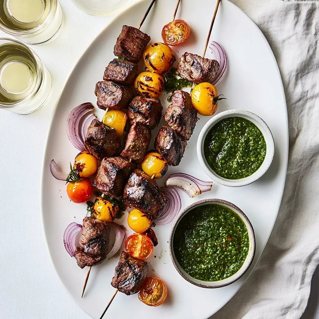 Grilled beef skewers