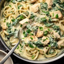 Lighter Chicken + Spinach Alfredo with Fettuccini: An Incredible Ultimate Recipe