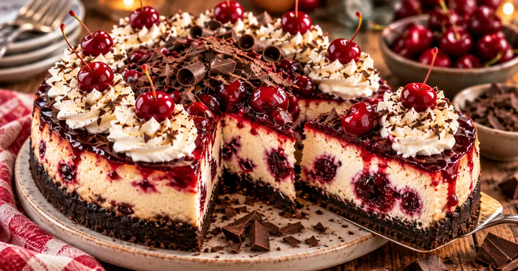 Black Forest Cheesecake – Rich, Creamy, and Irresistible Chocolate Cherry Dessert