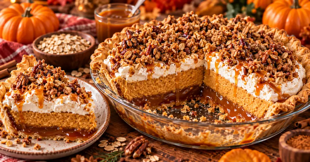 Milk Bar Hilly’s Pumpkin Caramel Pie – Creamy Pumpkin Ganache, Salted Caramel & Cinnamon Streusel